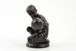figurine, "Boy inflates the ball", cast iron, h 9.4 cm, weight 624.35 g., USSR, Kasli, 1963...