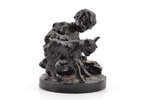 figurine, "Girl with a goatling", cast iron, h 9.6 cm, weight 872.55 g., USSR...