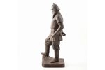 figurine, "Yermak", cast iron, h 46 cm, weight 7200 g., USSR, Kasli, 1964?, broken sword...