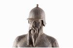 figurine, "Yermak", cast iron, h 46 cm, weight 7200 g., USSR, Kasli, 1964?, broken sword...