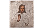 ikona, Jēzus Kristus Pantokrators (Visavaldītājs), dēlis, sudrabs, gleznojums, 84 prove, Jegorova Al...