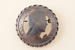 сакта, из 5-латовой монеты, серебро, 23.66 г., размер изделия Ø 4 см, 20-30е годы 20го века, Латвия...