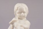 figurine, A girl with a chicken ("Sunflower"), porcelain, Riga (Latvia), USSR, sculpture's work, mol...