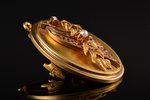 pendant-brooch, gold, 18 k standard, 14.41 g., the item's dimensions 4.2 x 3.2 cm, pearl...
