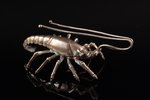 figurine, silver, 800 standart, "Lobster", 23.04 g, Italy, 3 x 7.7 x 4.5 cm...
