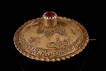 a brooch, silver, gilding, 925 standard, 11.84 g., the item's dimensions Ø 4.4 cm, the 1st half of t...