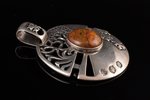 a pendant, silver, 925 standard, 18.82 g., the item's dimensions 5.6 x 4.5 cm, jasper, Ukraine...
