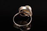 кольцо, золото, серебро, 875, 375 проба, 4.86 г., размер кольца 18.5, жемчуг, Украина, диаметр жемчу...