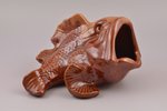 figurine, Perch, ceramics, Lithuania, USSR, Kaunas industrial complex "Daile", 13 x 23 x 16 cm, chip...
