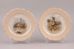 pair of plates, trading house "Alexander Nicolaiewitsch Dugin", Orel, porcelain, Russia, Ø 17.9 cm...