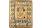 icon, Jesus Christ the Blessed Silence, copper alloy, 4-color enamel, Russia, the 19th cent., 15.3 x...