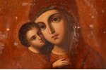 ikona, Dievmāte "Eleusa", dēlis, gleznojums, pērlīšu izšuvums, Krievijas impērija, 19. un 20. gadsim...
