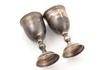 pair of little glasses, silver, 875 standard, total weight of items 55.95, engraving, h 8.3 cm, the...