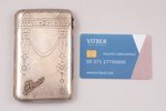cigarette case, silver, 84 standard, 131.95 g, engraving, gilding, with gold inner detail, 11.1 x 7...