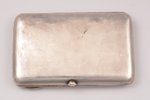 cigarette case, silver, 84 standard, 131.95 g, engraving, gilding, with gold inner detail, 11.1 x 7...