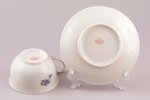 tējas pāris, porcelāns, Langebraun, Igaunija, 20 gs. 20-30tie gadi, h (tasīte) 5.4 cm, Ø (apakštasīt...