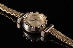 wristwatch, "Revue", gold, diamonds, 750 standart, 22.35 g, Ø 16 mm, watch band length 18.4 cm...