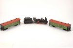 set collectible models "Druzhba": 2 trailers and steam locomotive, export version, in a package, Mar...