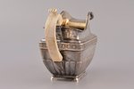 cream jug, silver, 84 standard, total weight of item 152.20, h 10.3 cm, 13.8 x 6.6 cm, 1838, Moscow,...