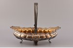 candy-bowl, silver, 830H standard, 562.60, gilding, 27.9 x 20.5 cm, h (with handle) 22.4 cm, 1971, F...