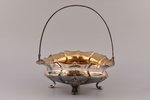 candy-bowl, silver, 830H standard, 562.60, gilding, 27.9 x 20.5 cm, h (with handle) 22.4 cm, 1971, F...