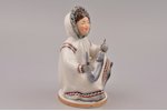 statuete, Jakutu meitene ar zivi, porcelāns, Krievijas Federācija, LFZ - Lomonosova porcelāna rūpnīc...
