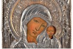 ikona, 84 PROVE, Kazaņas Dievmāte, dēlis, sudrabs, gleznojums, uzlikas svars 520.79 g. , Krievijas i...