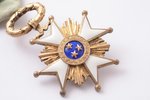 Triju Zvaigžņu ordenis, 4. pakāpe, sudrabs, zeltījums, emalja, 875 prove, Latvija, 20.gs. 20-ie gadi...