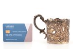 tea glass-holder, silver, Art-Nouveau, 875 standard, 109.30 g, h (with handle) 8 cm, Ø (inside) 6.3...