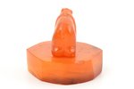 figurine, "Bear", 40.40 g., the item's dimensions 4.2 x 5.3 x 5.3 cm, base - amber, figurine - press...