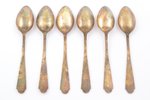 set of 6 teaspoons, silver, 875 standard, total weight of items 146.50, cloisonne enamel, 14.6 cm, 1...