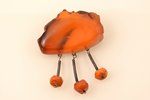a brooch, amber, 36.40 g., the item's dimensions 6.1 x 6.1 cm, size of the large amber 4 x 6.1 x 1.7...