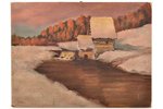 неизвестный автор, "Зимний пейзаж", 1915 г., холст дублирован на картоне, масло, 24 x 32 см...