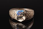 кольцо, государственные символы Эстонии, серебро, эмаль, 875 проба, 5.02 г., размер кольца 16.25, Эс...