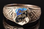 a ring, National symbols of Estonia, silver, enamel, 875 standard, 5.02 g., the size of the ring 16....