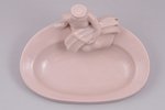 ashtray, "Girl in traditional costume", porcelain (pink color mass), M.S. Kuznetsov manufactory, Rig...