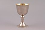 wine glass, silver, 916 standard, 89.60 g, gilding, h 10.4 cm, Tallinn Jewelry Factory, 1965, Tallin...