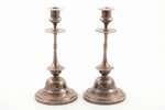 pair of candlesticks, Norblin & Co, Warszawa, silver plated, Russia, Congress Poland, the beginning...