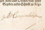 document, travelling passport, on the blank with name of Empress Elizabeth Petrovna, in German and R...