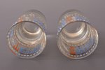 pair of beakers, "Водка - вину тетка", Russia, h 6.5 cm...