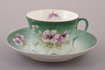 tējas pāris, porcelāns, M.S. Kuzņecova rūpnīca, Krievijas impērija, 1894-1917 g., Ø (apakštasīte) 14...