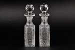 oil and vinegar cruet set, silver, 84 standard, weight of silver stand 177.10, glass, h 24 cm, 1880-...