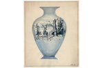 sketch, technical specifications, Rīga porcelain factory, Riga (Latvia), USSR, the 50ies of 20th cen...