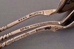set of 3 teaspoons, silver, 84 standard, total weight of items 52.25, niello enamel, 13.1 cm, by Gur...