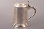 beer mug, silver, 925 standard, 375.15 g, h 15.2 cm, Germany...
