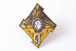 badge, 9th Rezekne Infantry Regiment, Latvia, the 30ies of 20th cent., 51.2 x 43.3 mm...