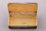 snuff-box, silver, 84 standard, 73.20 g, niello enamel, gilding, 7.1 x 4 x 1.8 cm, 1877, Moscow, Rus...