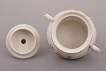 sugar-bowl, from service "Ping-Pong", porcelain, Rīga porcelain factory, hand-painted, Riga (Latvia)...