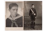 фотография, 2 шт., скаут и морской скаут, Латвия, 20-30е годы 20-го века, 13,6x8,5 см...