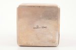 tea box, silver, 84 standard, 214.90 g, engraving, h 8.7 cm, 7 x 7.1 cm, P. Milyukov workshop, 1894,...